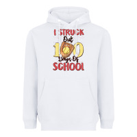 White i struck out 100 days of school Heavyweight Hoodie - MaliasSmallBusiness