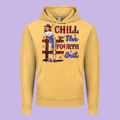 Vintage Hoodie chill the fourth out 4th july