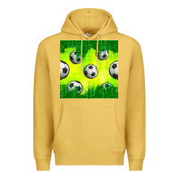 Antique Gold soccer balls with field  and tactics seamless pattern Premium Hoodie - BundleAndBundleShop