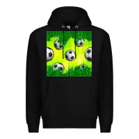 Black soccer balls with field  and tactics seamless pattern Premium Hoodie - BundleAndBundleShop