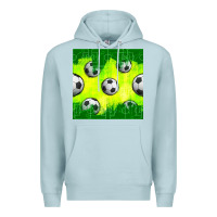 Blue Mist soccer balls with field  and tactics seamless pattern Premium Hoodie - BundleAndBundleShop