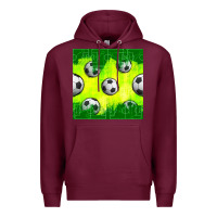 Burgundy soccer balls with field  and tactics seamless pattern Premium Hoodie - BundleAndBundleShop