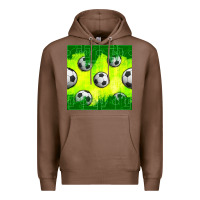 Chestnut soccer balls with field  and tactics seamless pattern Premium Hoodie - BundleAndBundleShop