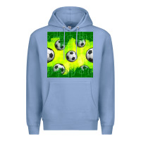 Colony Blue soccer balls with field  and tactics seamless pattern Premium Hoodie - BundleAndBundleShop
