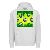 Dove Grey soccer balls with field  and tactics seamless pattern Premium Hoodie - BundleAndBundleShop
