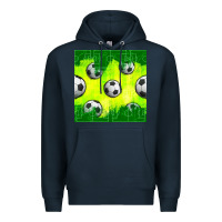 Navy soccer balls with field  and tactics seamless pattern Premium Hoodie - BundleAndBundleShop