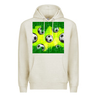 Oatmeal Heather soccer balls with field  and tactics seamless pattern Premium Hoodie - BundleAndBundleShop