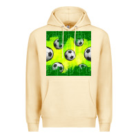 Pina Colada soccer balls with field  and tactics seamless pattern Premium Hoodie - BundleAndBundleShop