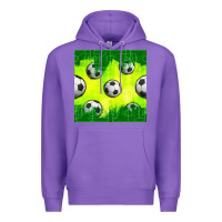 Purple soccer balls with field  and tactics seamless pattern Premium Hoodie - BundleAndBundleShop