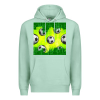 Seafoam soccer balls with field  and tactics seamless pattern Premium Hoodie - BundleAndBundleShop