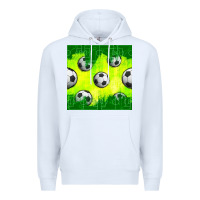White soccer balls with field  and tactics seamless pattern Premium Hoodie - BundleAndBundleShop