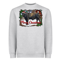 Merry Christmas Black Angus Bull And Farm Heavyweight Sweatshirt | Teevron