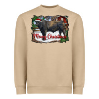 Mushroom merry christmas black angus bull and farm Heavyweight Sweatshirt - RanaPortraitStore