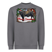 Storm merry christmas black angus bull and farm Heavyweight Sweatshirt - RanaPortraitStore