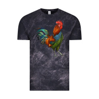 Cloud Black rooster Vintage Tee - RanaPortraitStore