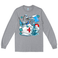 Heather Grey Winter Nurse life Long Sleeve Tee - AdoDesignShop