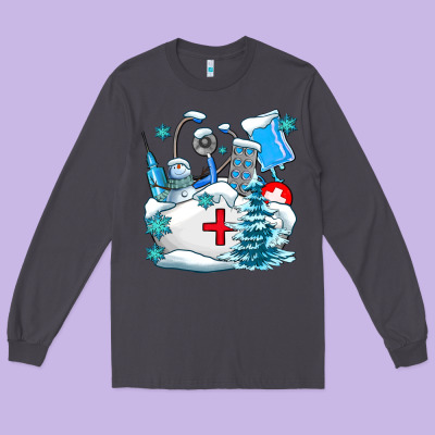 Winter Nurse Life Long Sleeve Tee Designed By Adodesignshop