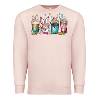 Pale Pink easter coffee cups Premium Sweatshirt - MaliasSmallBusiness
