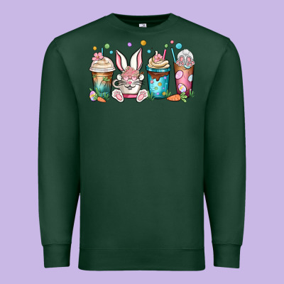Easter Coffee Cups Premium Sweatshirt Designed By Maliassmallbusiness