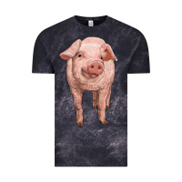 Cloud Black pig Vintage Tee - RanaPortraitStore