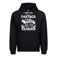 Black I Asked God For a Partner In Crime He Sent Me My Crazy Grandma Urban Hoodie - Bettercallsaul
