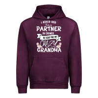 Mauve Wine I Asked God For a Partner In Crime He Sent Me My Crazy Grandma Urban Hoodie - Bettercallsaul