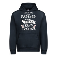 Navy I Asked God For a Partner In Crime He Sent Me My Crazy Grandma Urban Hoodie - Bettercallsaul