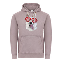 Vintage Zinc white shepherd with love glasses Vintage Hoodie - RanaPortraitStore