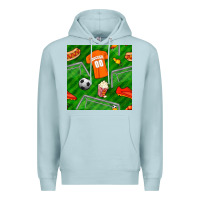 Blue Mist soccer ball uniform and shoes seamless pattern Premium Hoodie - BundleAndBundleShop