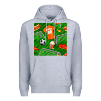 Heather Grey soccer ball uniform and shoes seamless pattern Premium Hoodie - BundleAndBundleShop