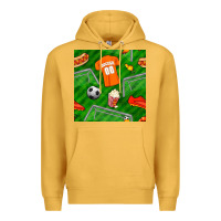Mustard soccer ball uniform and shoes seamless pattern Premium Hoodie - BundleAndBundleShop