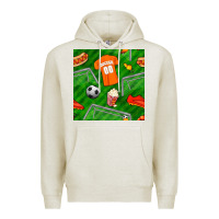 Oatmeal Heather soccer ball uniform and shoes seamless pattern Premium Hoodie - BundleAndBundleShop