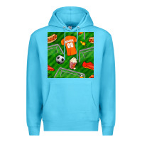 Ocean Blue soccer ball uniform and shoes seamless pattern Premium Hoodie - BundleAndBundleShop