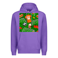 Purple soccer ball uniform and shoes seamless pattern Premium Hoodie - BundleAndBundleShop