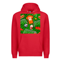 Red soccer ball uniform and shoes seamless pattern Premium Hoodie - BundleAndBundleShop