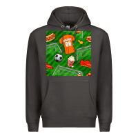 Smoke soccer ball uniform and shoes seamless pattern Premium Hoodie - BundleAndBundleShop