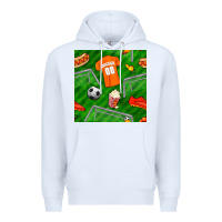White soccer ball uniform and shoes seamless pattern Premium Hoodie - BundleAndBundleShop