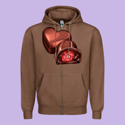 Heart Chocolate Zipper Hoodie Designed By Adodesignshop