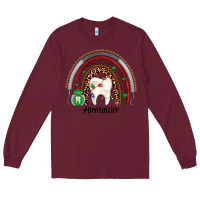Burgundy Christmas dental life rainbow Long Sleeve Tee - JahusDesignShop