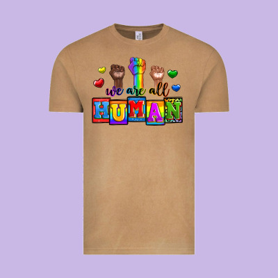 We Are All Human Vintage Tee Designed By Zillion Design Studio