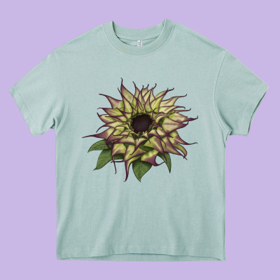 Sun   Fill Purple Sunflower Heavy Core Tee Designed By Lillyallendesigns