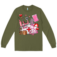 Army Green nurse  valentines day love Long Sleeve Tee - AdoDesignShop
