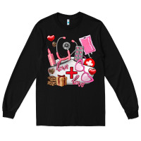 Black nurse  valentines day love Long Sleeve Tee - AdoDesignShop