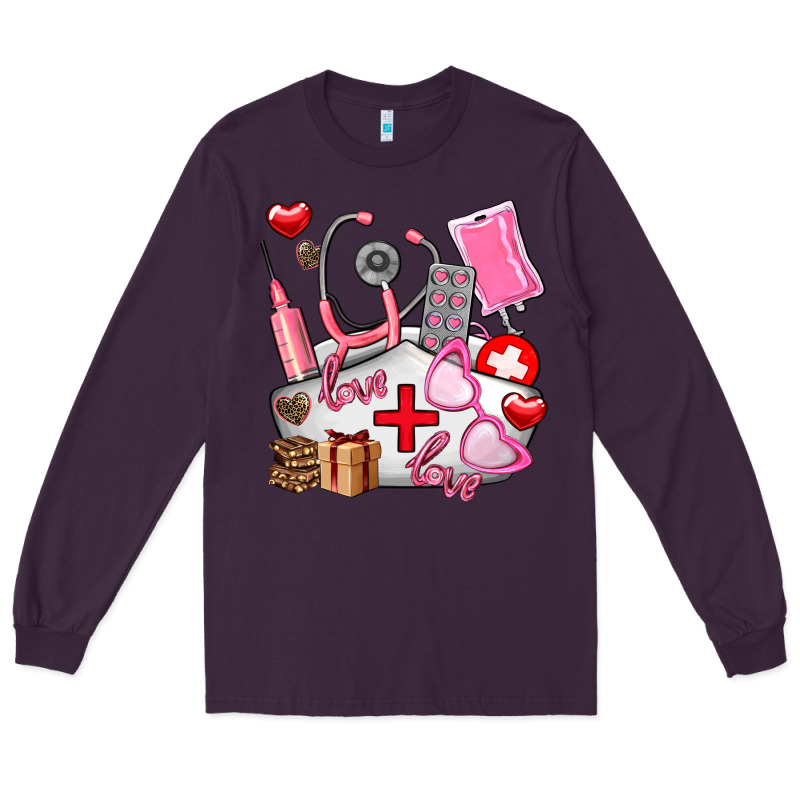 Nurse  Valentines Day Love Long Sleeve Tee by AdoDesignShop | Teevron