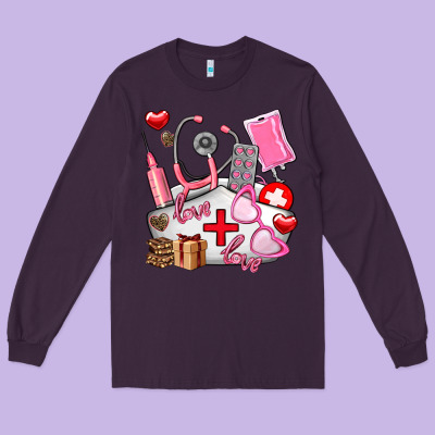 Nurse  Valentines Day Love Long Sleeve Tee Designed By Adodesignshop
