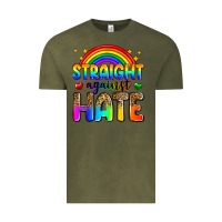 Vintage Olive straight against hate Vintage Tee - Zillion Design Studio