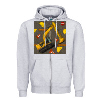 Heather Grey excavator seamless pattern Zipper Hoodie - BundleAndBundleShop