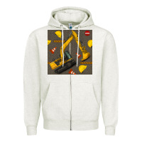 Oatmeal Heather excavator seamless pattern Zipper Hoodie - BundleAndBundleShop