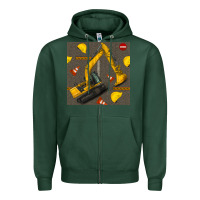 Sports Green excavator seamless pattern Zipper Hoodie - BundleAndBundleShop