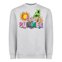 Heather Grey hello summer with sun Heavyweight Sweatshirt - texasbilliewilder